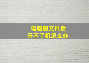 电脑删文件后开不了机怎么办