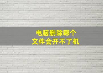 电脑删除哪个文件会开不了机