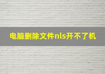 电脑删除文件nls开不了机