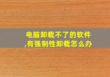 电脑卸载不了的软件,有强制性卸载怎么办