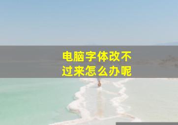 电脑字体改不过来怎么办呢