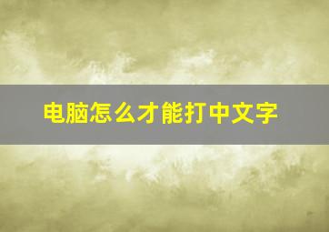 电脑怎么才能打中文字