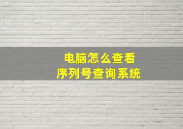 电脑怎么查看序列号查询系统