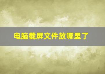 电脑截屏文件放哪里了