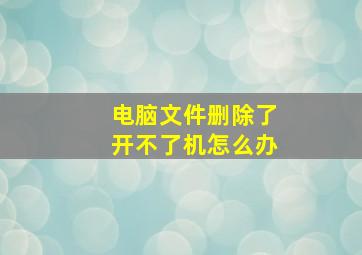 电脑文件删除了开不了机怎么办