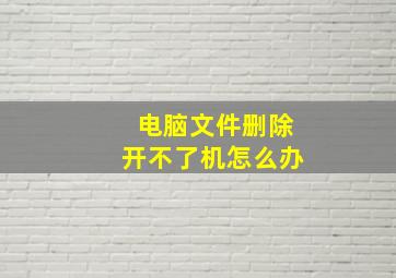 电脑文件删除开不了机怎么办