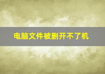 电脑文件被删开不了机