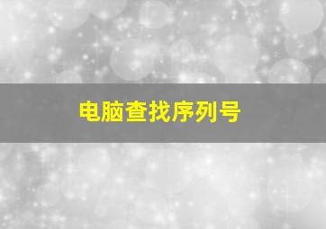 电脑查找序列号