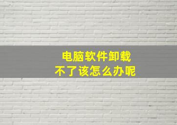 电脑软件卸载不了该怎么办呢