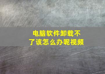 电脑软件卸载不了该怎么办呢视频