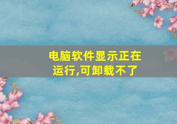 电脑软件显示正在运行,可卸载不了