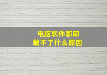 电脑软件都卸载不了什么原因