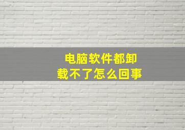 电脑软件都卸载不了怎么回事