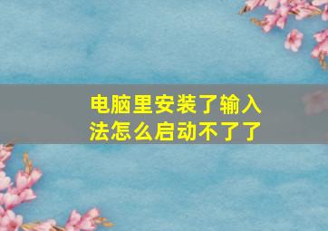 电脑里安装了输入法怎么启动不了了