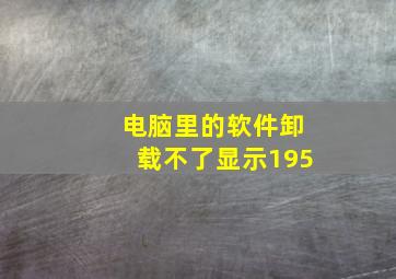 电脑里的软件卸载不了显示195