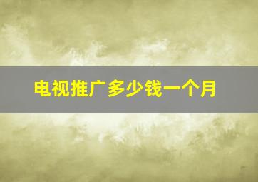 电视推广多少钱一个月