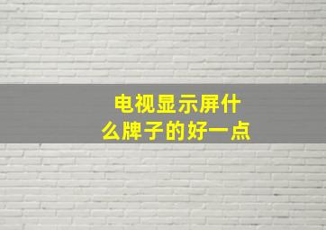 电视显示屏什么牌子的好一点