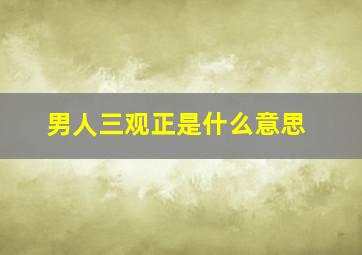 男人三观正是什么意思