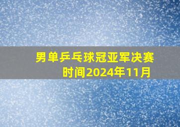 男单乒乓球冠亚军决赛时间2024年11月