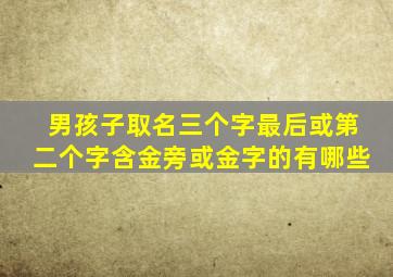 男孩子取名三个字最后或第二个字含金旁或金字的有哪些