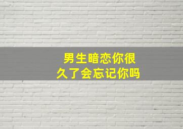 男生暗恋你很久了会忘记你吗