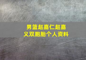 男篮赵嘉仁赵嘉义双胞胎个人资料