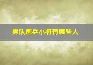 男队国乒小将有哪些人