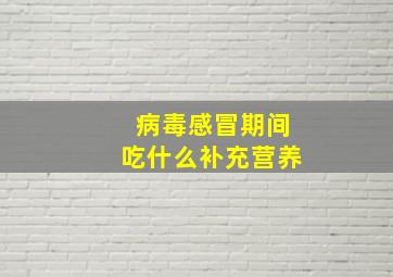 病毒感冒期间吃什么补充营养