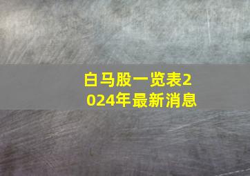 白马股一览表2024年最新消息