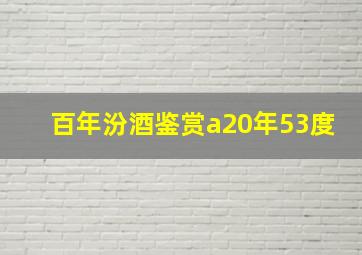 百年汾酒鉴赏a20年53度