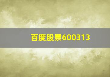 百度股票600313