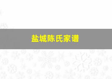 盐城陈氏家谱