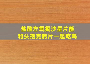 盐酸左氧氟沙星片能和头孢克肟片一起吃吗