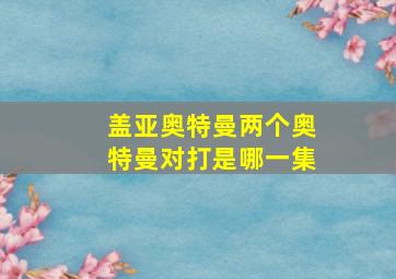 盖亚奥特曼两个奥特曼对打是哪一集