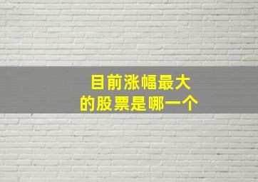 目前涨幅最大的股票是哪一个