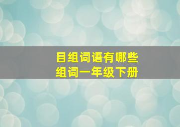 目组词语有哪些组词一年级下册