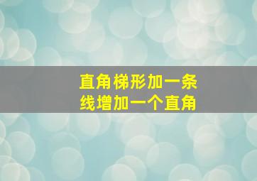 直角梯形加一条线增加一个直角