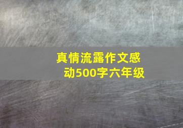 真情流露作文感动500字六年级