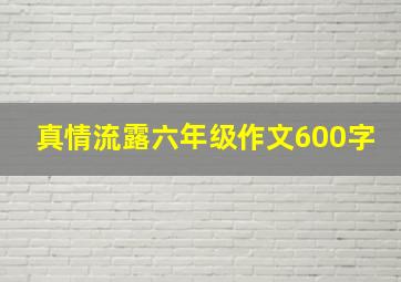 真情流露六年级作文600字