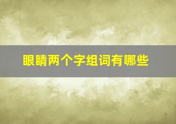 眼睛两个字组词有哪些