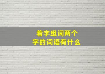 着字组词两个字的词语有什么