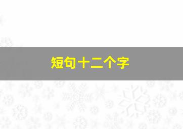 短句十二个字