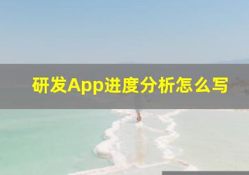 研发App进度分析怎么写