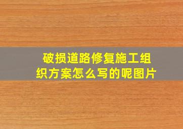 破损道路修复施工组织方案怎么写的呢图片