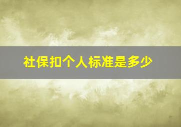 社保扣个人标准是多少