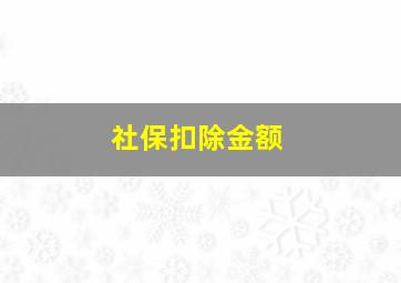 社保扣除金额