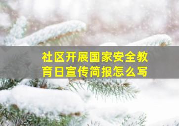 社区开展国家安全教育日宣传简报怎么写