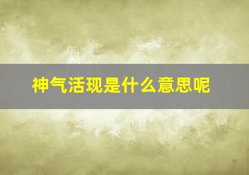 神气活现是什么意思呢