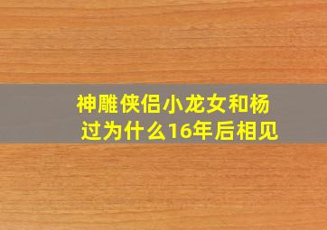 神雕侠侣小龙女和杨过为什么16年后相见