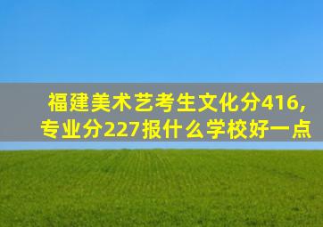 福建美术艺考生文化分416,专业分227报什么学校好一点